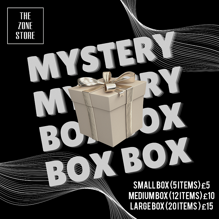 NEW TO THE ZONE!!!  ZONE MYSTERY BOXES  SMALL BOX (5 ITEMS) £5 MEDIUM BOX (12 ITEMS) £10 LARGE BOX (20 ITEMS) £15  THESE BOXES COULD CONTAIN LITERALLY ANYTHING AT ALL FROM CLOTHING,TOYS,GAMES, DVDS,CDS,FOOD, HOUSEHOLD ITEMS AND MUCH MUCH MORE.   ALL BOXES WILL HAVE MORE VALUE THAN WHAT YOU PAY :)   THESE BOXES WILL ALWAYS BE AVAILABLE SO GIVE THEM A GO :)